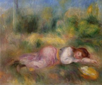 Pierre Auguste Renoir : Girl Streched out on the Grass